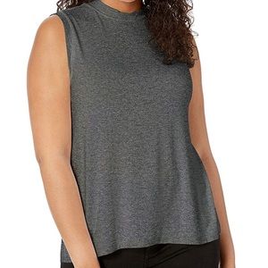 Croft & borrow mock neck sleeveless top grey womens 2X basic layering top